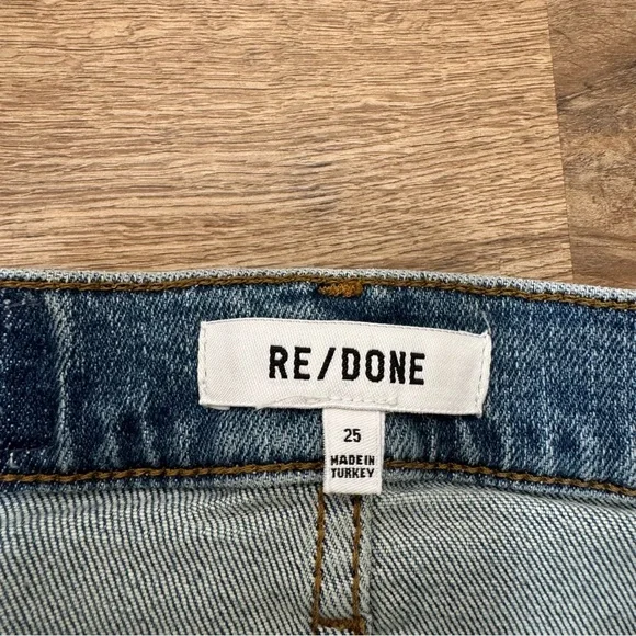 Re/Done Blue 90's High Rise Loose Straight Leg‎ Jeans Size 25 - Picture 9 of 10